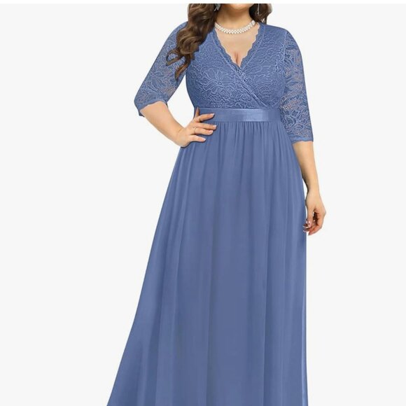 CHIFFON & SEQUIN A-LINE Ñ GOWN DRESS Plus Size Style Lace New 2025 - Picture 11 of 12